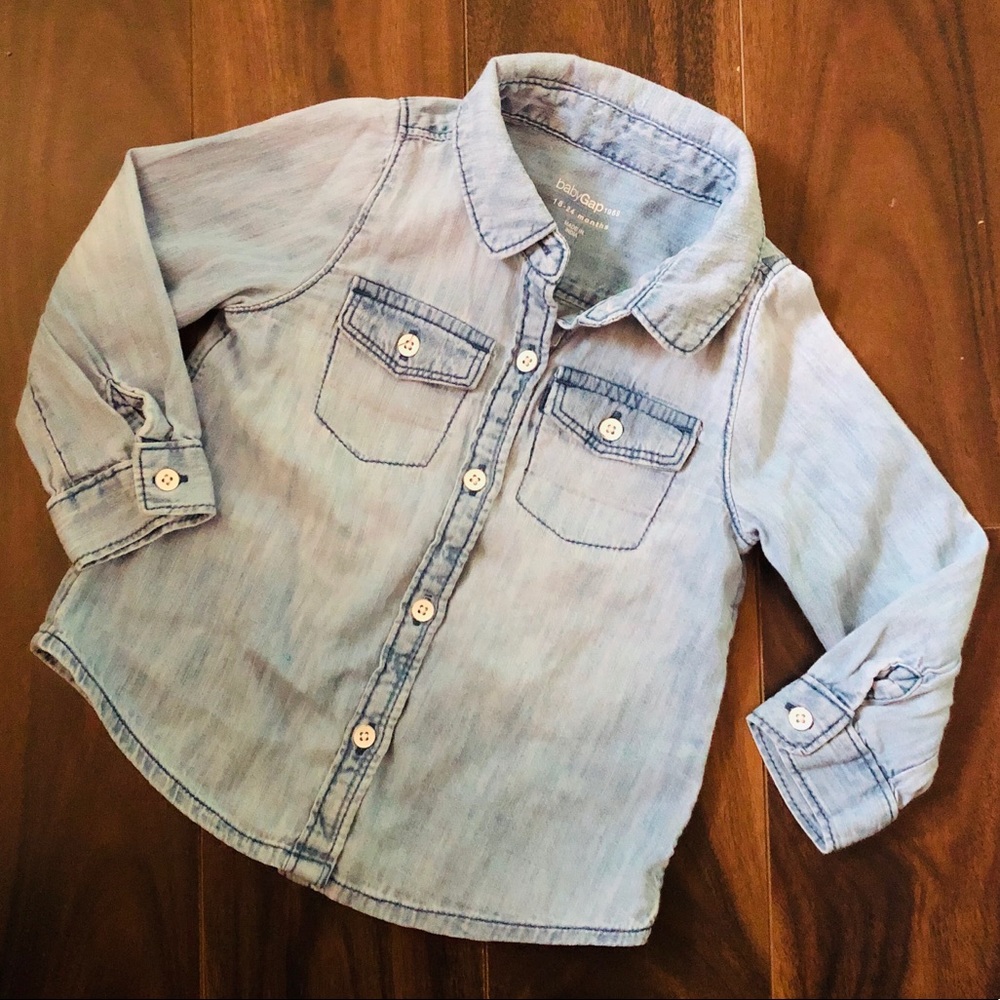 Baby Gap Baby Girl’s Light Blue Chambray Shirt